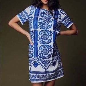 Lulu’s Blue and White Embroidered Dress